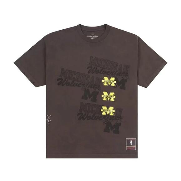 Cactus Jack by Travis Scott x Mitchell & Ness University Of Michigan Tee New - Picture 1 of 6